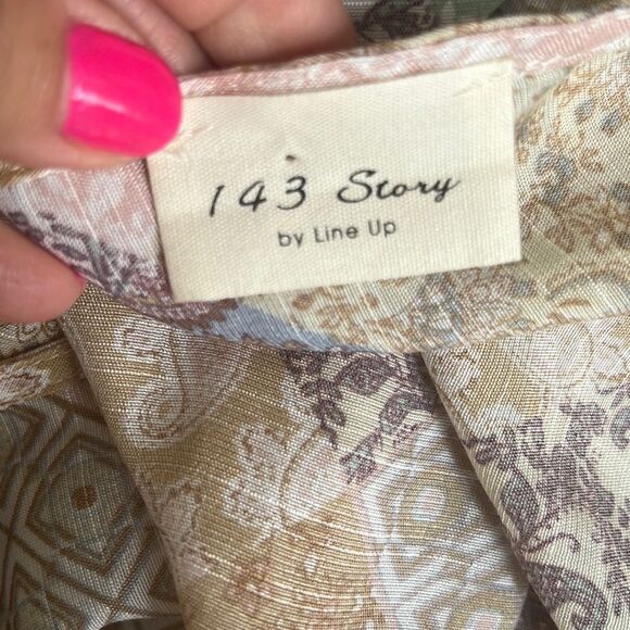 *143 Story* Boutique Top NWOT M Boho Airy Smock Waist Popover Kimono - Picture 3 of 9